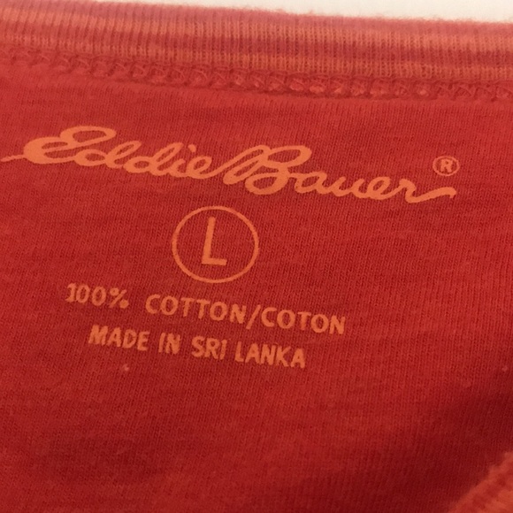 😍Eddie Bauer Orange Striped Long-Sleeve😍 - Picture 3 of 3